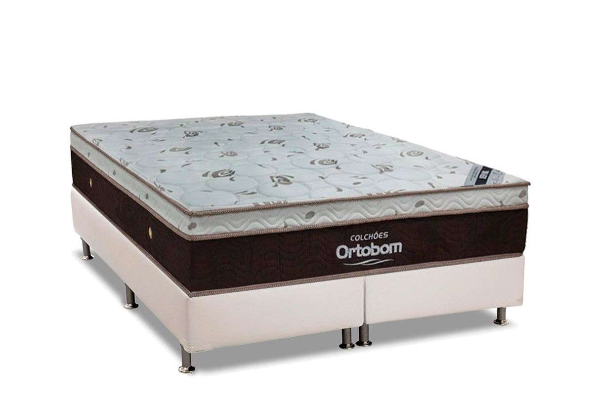 Cama Box CRC +Colchão Molas Sleep King Ortobom