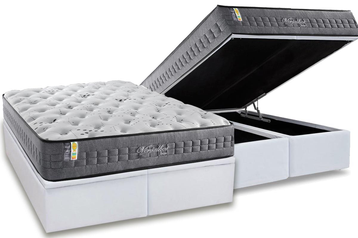 Cama Box Baú CRC +Colchão Molas Versalhes Anjos