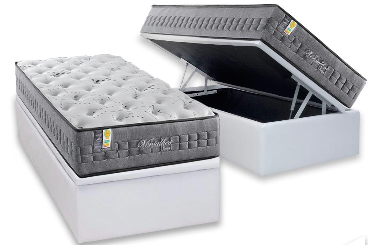 Cama Box Baú CRC +Colchão Molas Versalhes Anjos