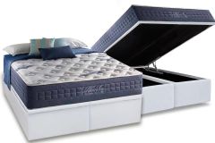 Cama Box Baú Filhão +Colchão Molas Blue Sea Anjos