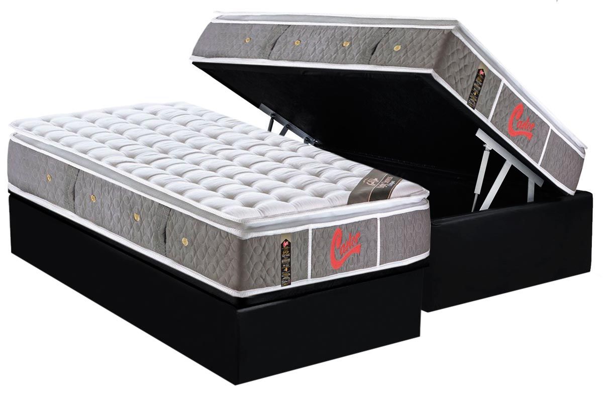 Cama Box Baú CRC +Colchão Molas LightStres Castor