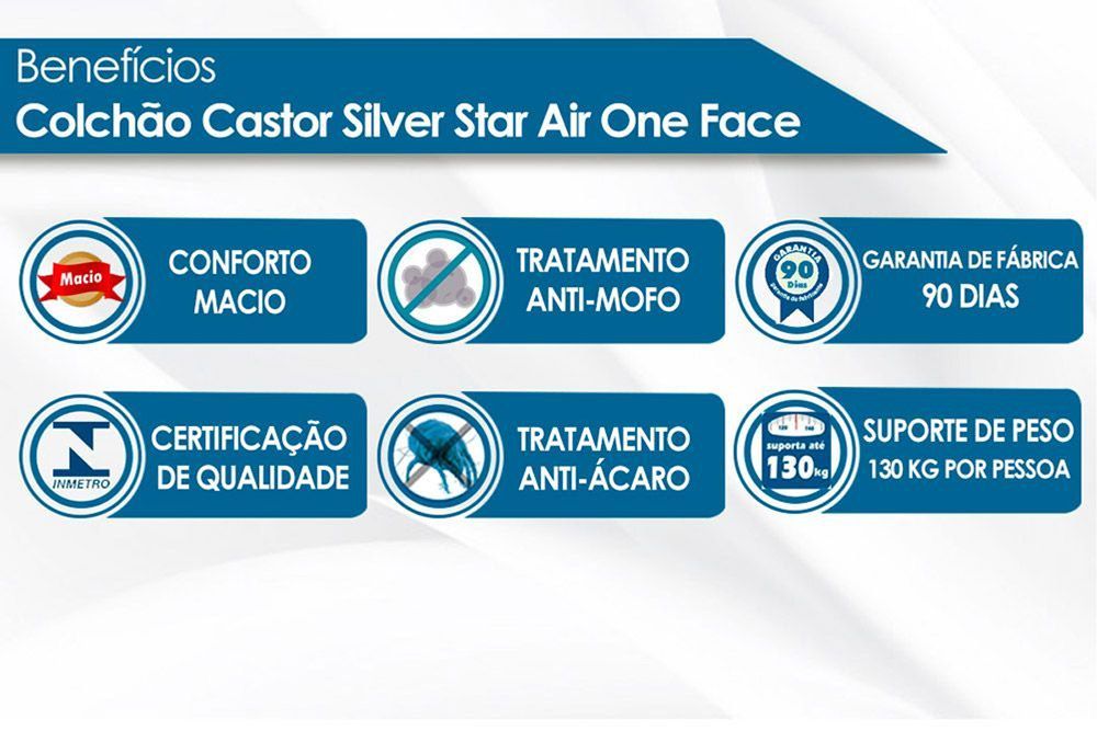 Cama Box Baú CRC +Colchão Molas SilverStar Castor