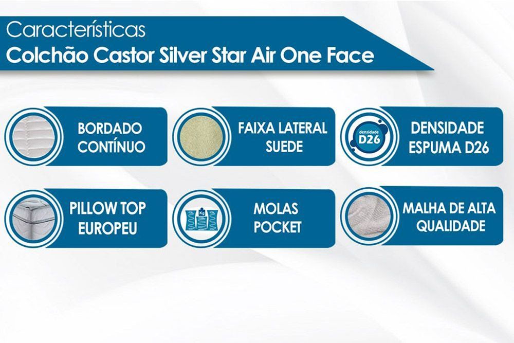 Cama Box Baú CRC +Colchão Molas SilverStar Castor