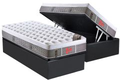 Cama Box Baú Filhão +Colchão Molas LightPlush Castor