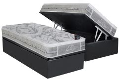 Cama Box Baú Filhão +Colchão Molas Látex SLX Castor