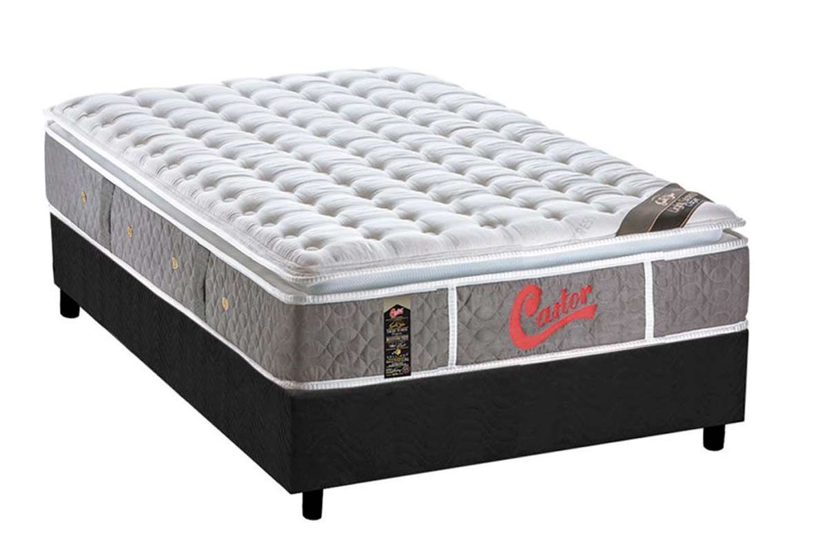 Cama Box CRC +Colchão Molas Light Stress Castor