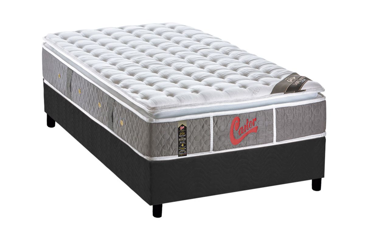 Cama Box CRC +Colchão Molas Light Stress Castor