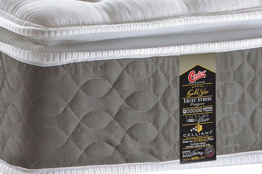 Cama Box CRC +Colchão Molas Light Stress Castor