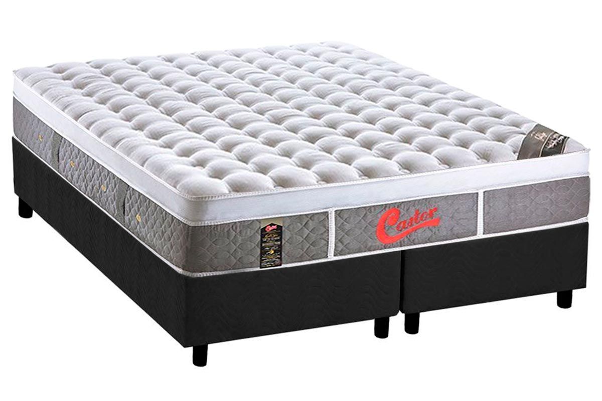 Cama Box CRC +Colchão Molas Light Plush Castor