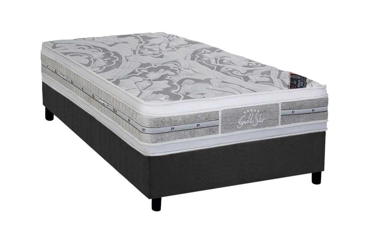 Cama Box CRC +Colchão Molas Látex SLX Castor