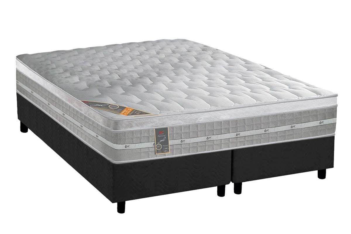 Cama Box CRC +Colchão Molas Premium Gel Castor