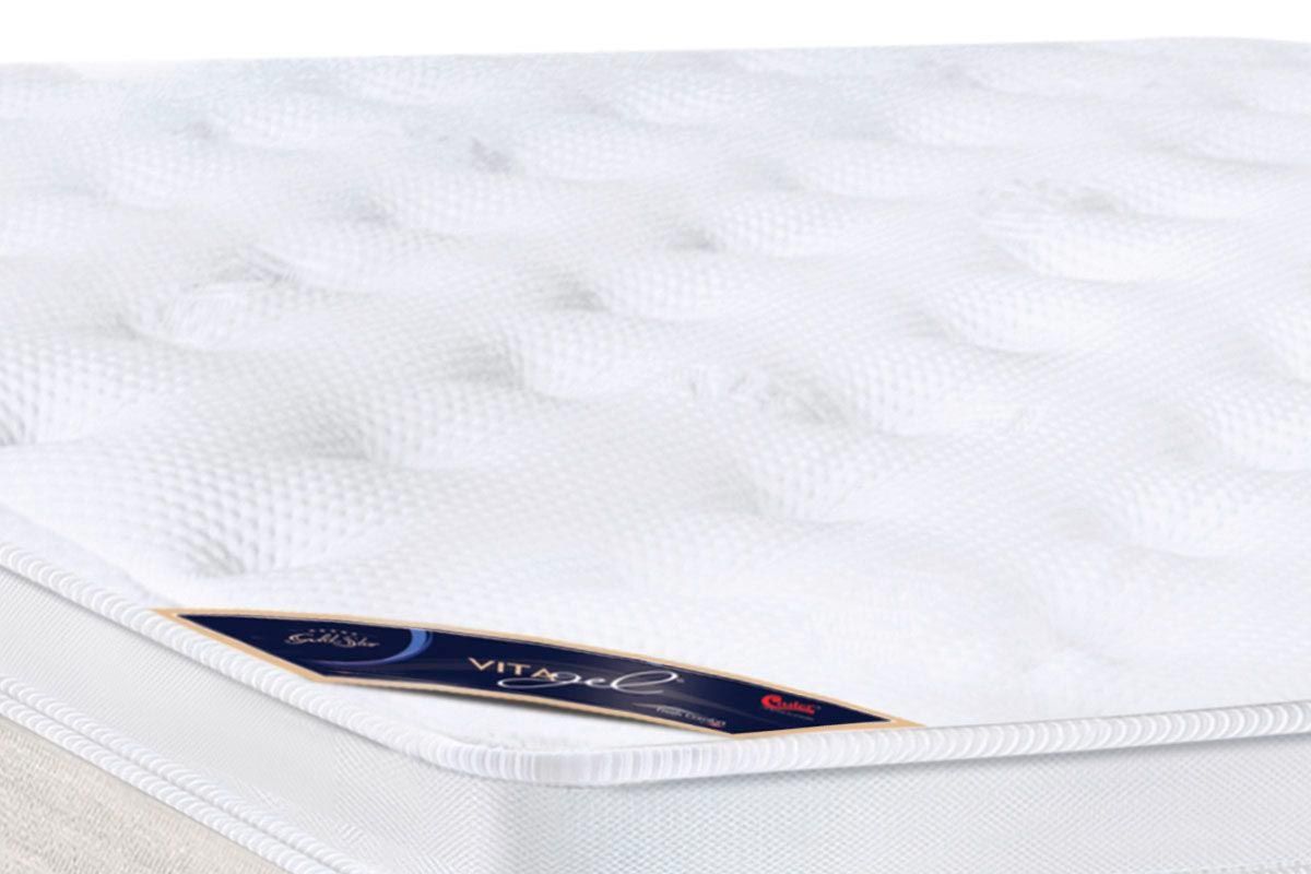 Cama Box Baú CRC +Colchão Molas Vitagel Castor