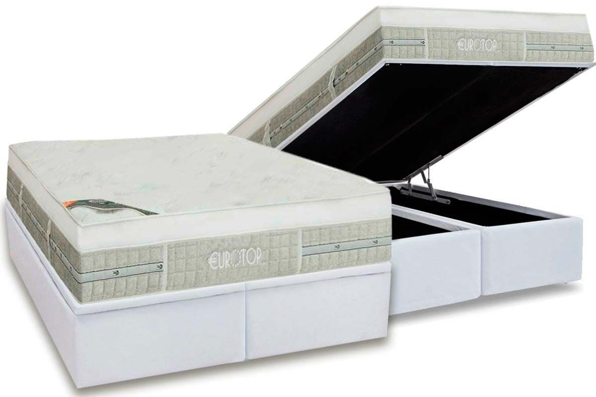 Cama Box Baú CRC +Colchão Molas Summer/Winter Castor