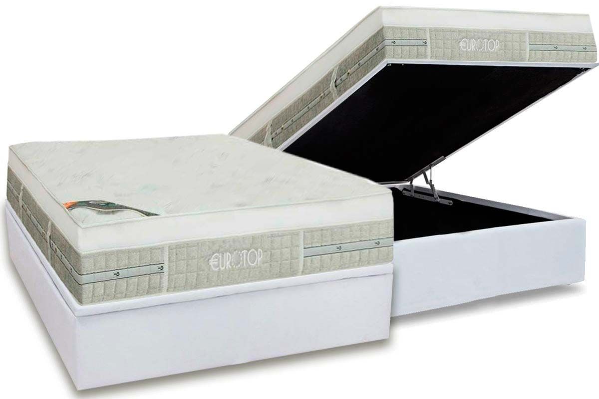 Cama Box Baú CRC +Colchão Molas Summer/Winter Castor