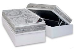 Cama Box Baú Filhão +Colchão Molas LátexPlush Castor