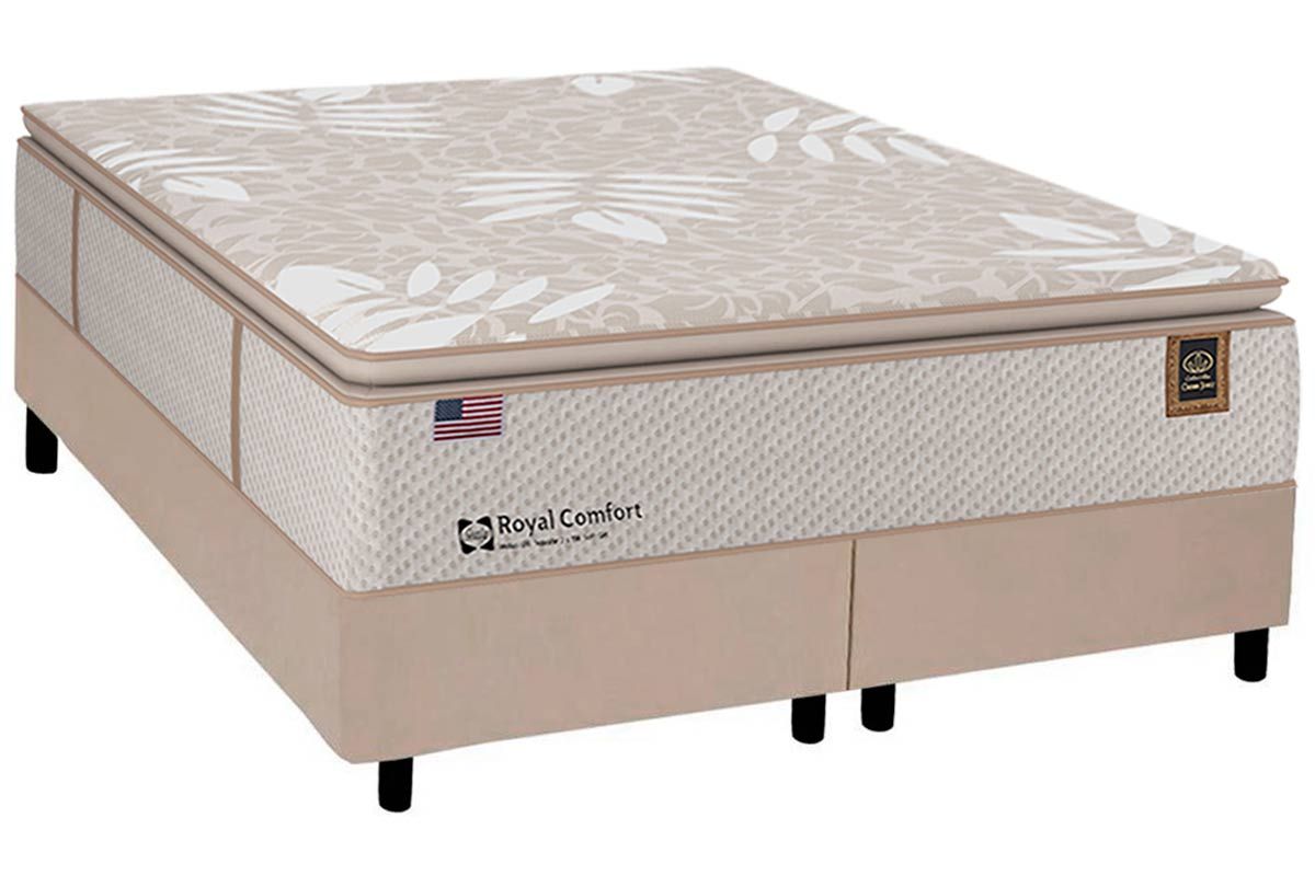 Cama Box CRC +Colchão Molas Royal Sealy