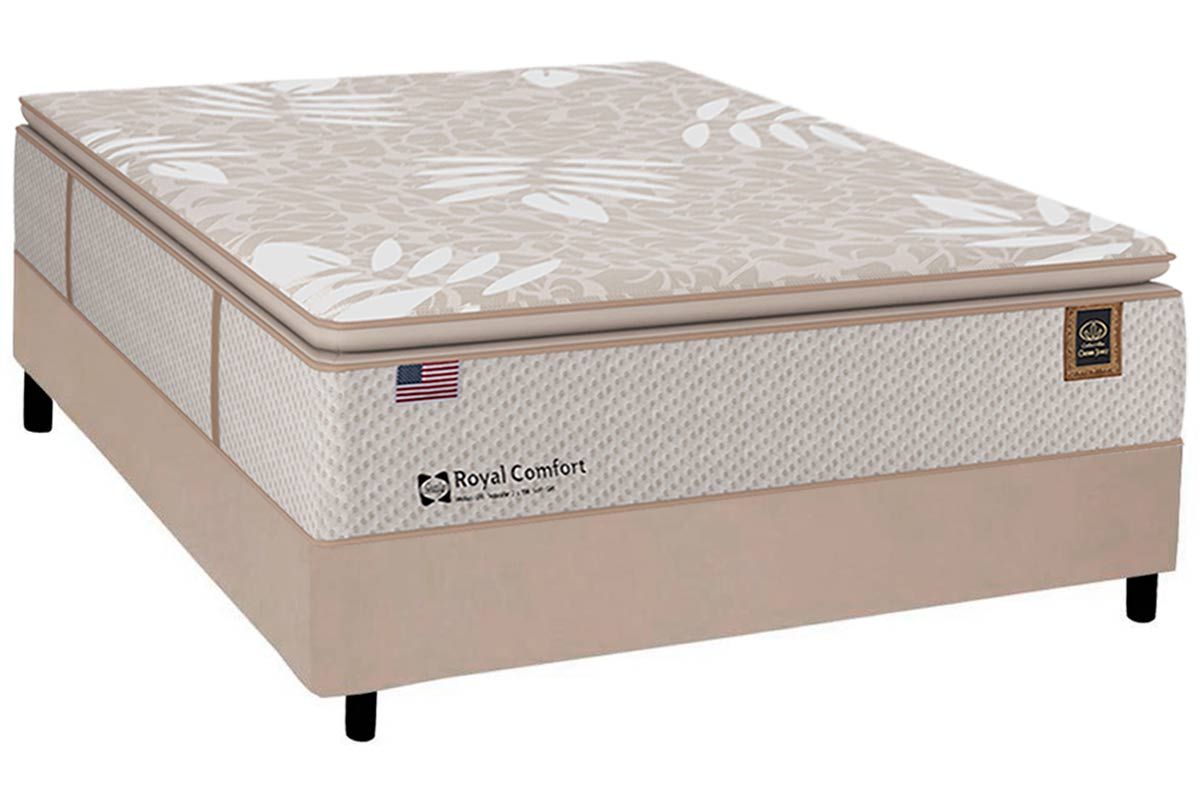 Cama Box CRC +Colchão Molas Royal Sealy