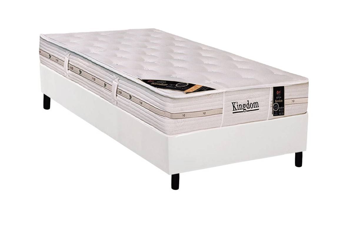Cama Box CRC +Colchão Molas Kingdom Castor