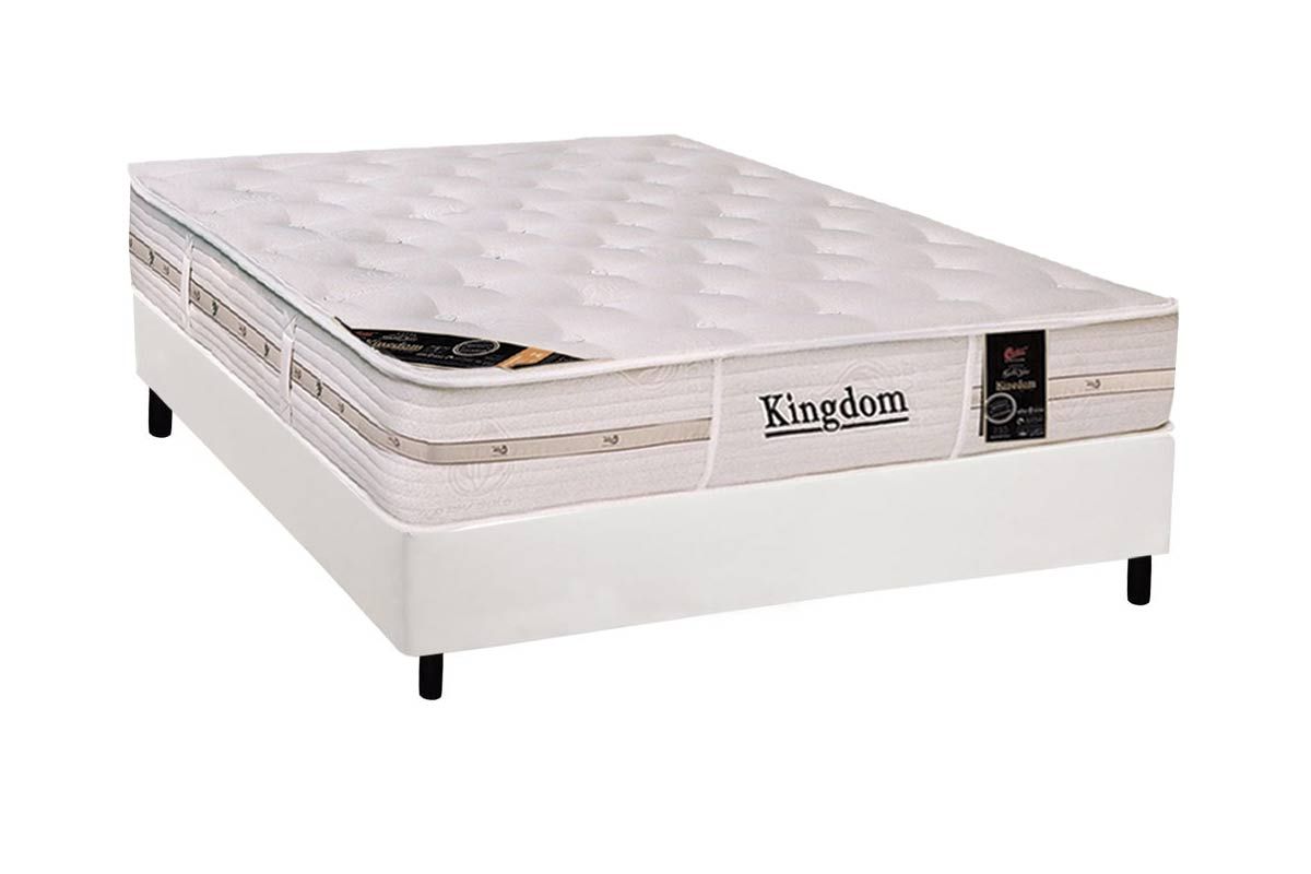 Cama Box CRC +Colchão Molas Kingdom Castor
