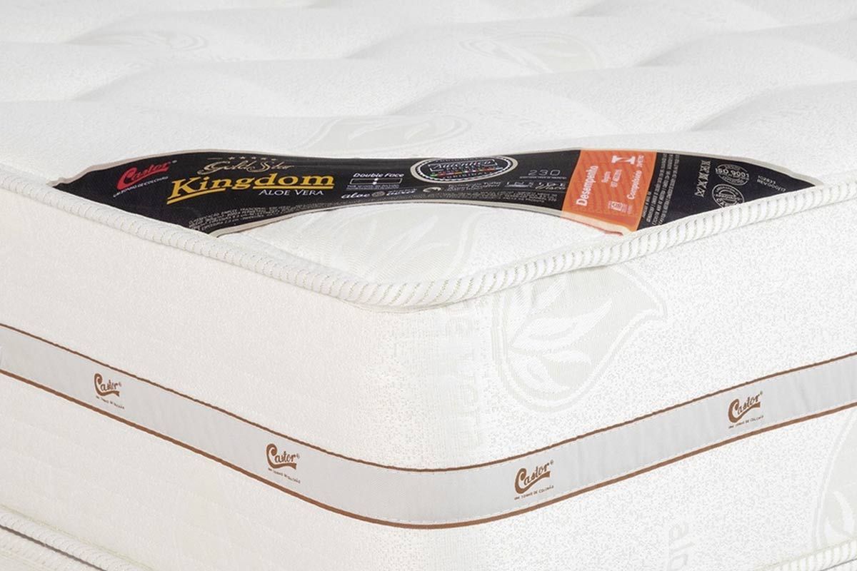 Cama Box CRC +Colchão Molas Kingdom Castor