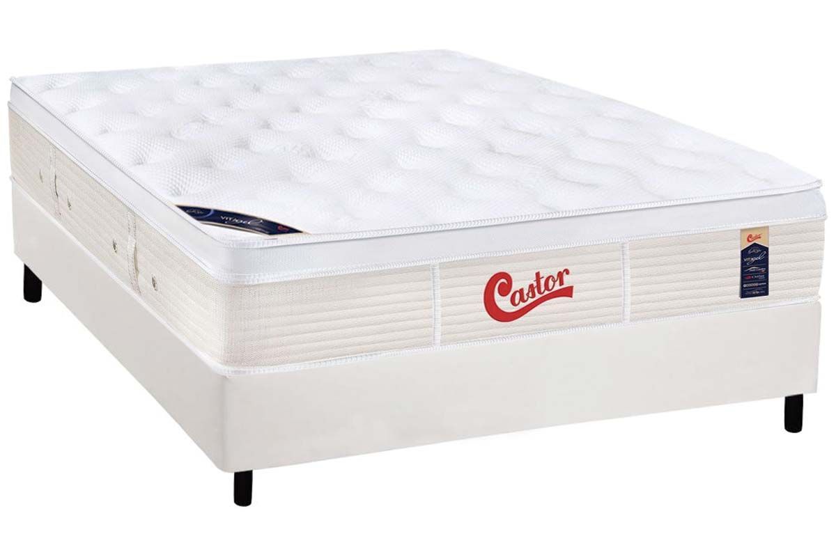 Cama Box CRC +Colchão Molas Vitagel Castor