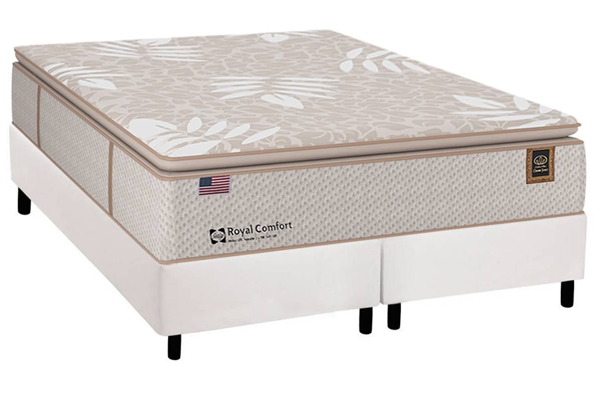 Cama Box CRC +Colchão Molas Royal Sealy
