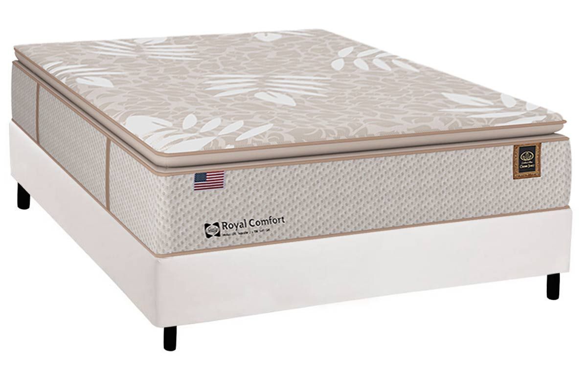 Cama Box CRC +Colchão Molas Royal Sealy