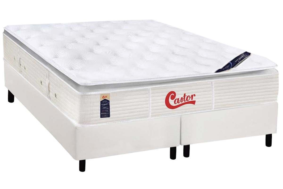 Cama Box CRC +Colchão Molas Vitagel SLX Castor