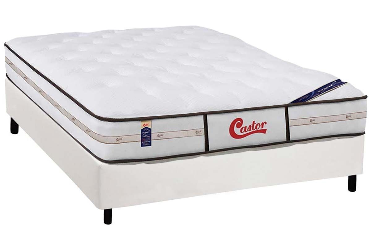 Cama Box CRC +Colchão Molas Class Castor