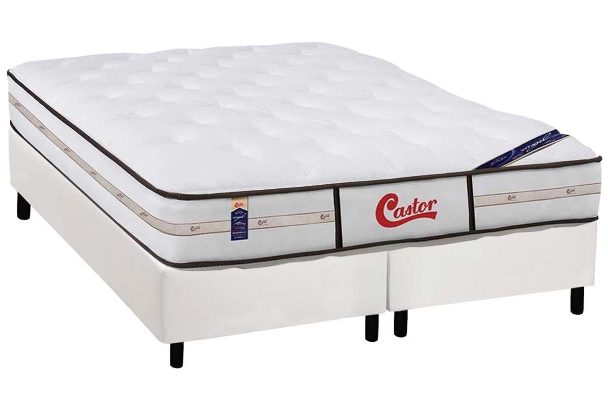 Cama Box CRC +Colchão Molas Class Castor