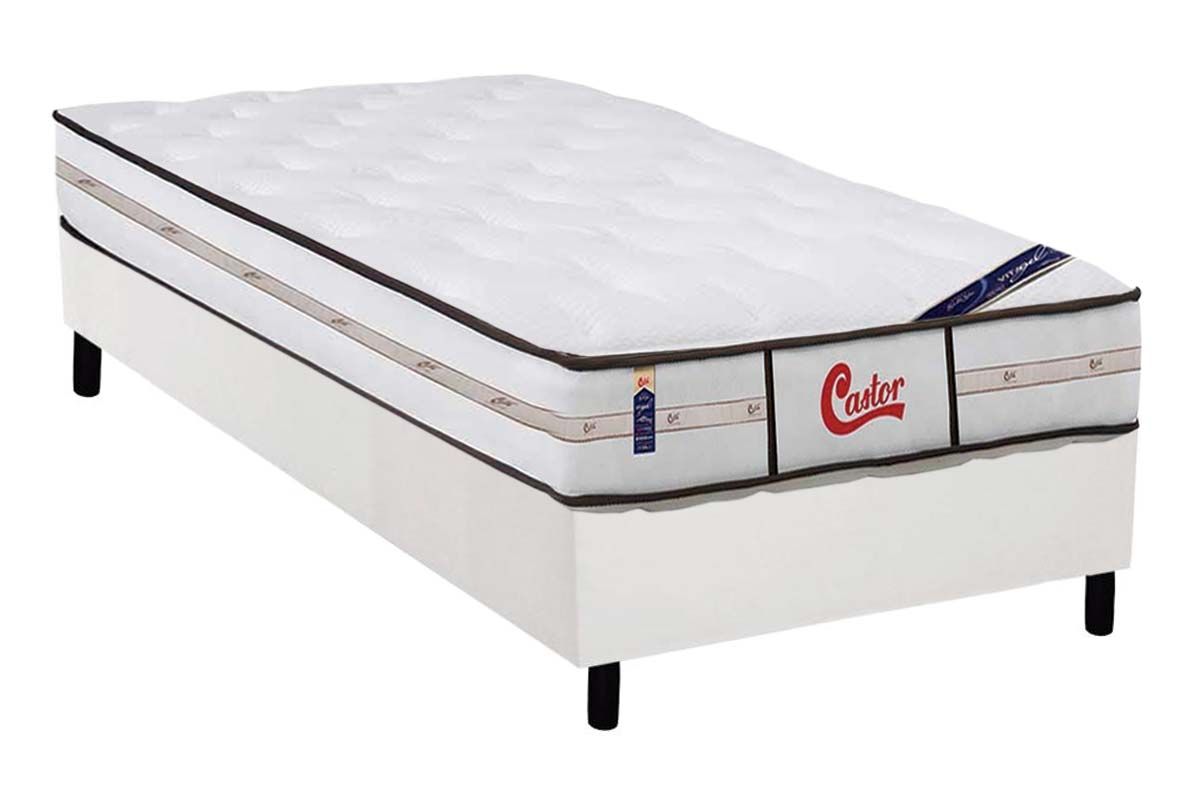 Cama Box CRC +Colchão Molas Class Castor