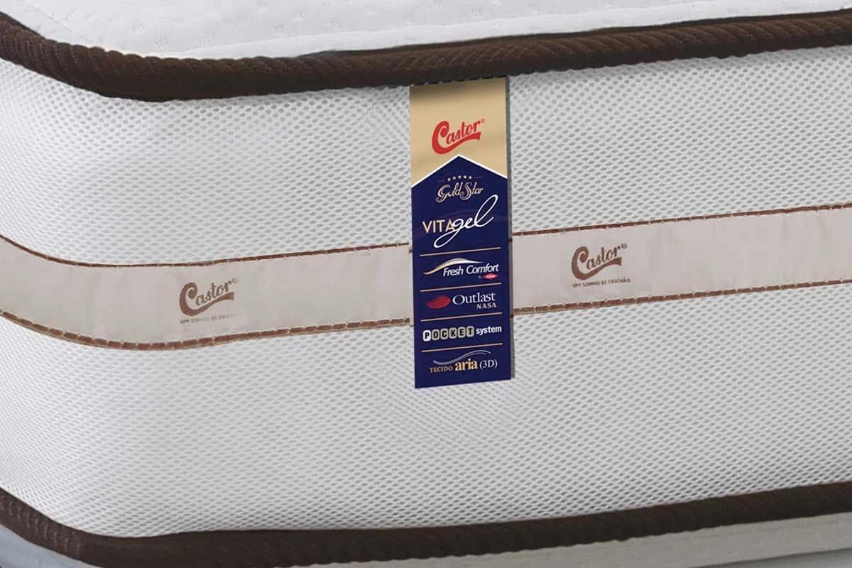 Cama Box CRC +Colchão Molas Class Castor