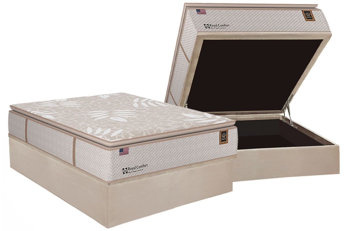 Cama Box Baú CRC +Colchão Molas Royal Sealy