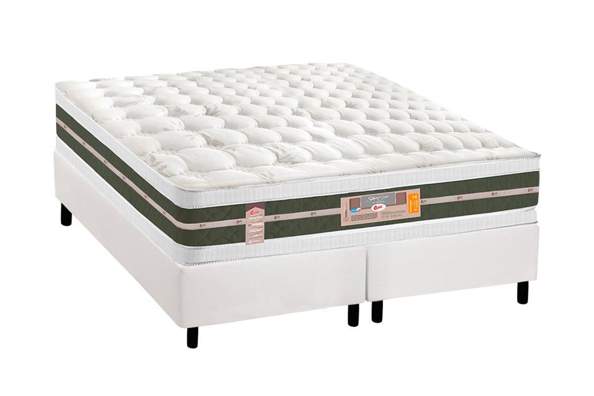 Cama Box CRC +Colchão Molas Silver Star Castor