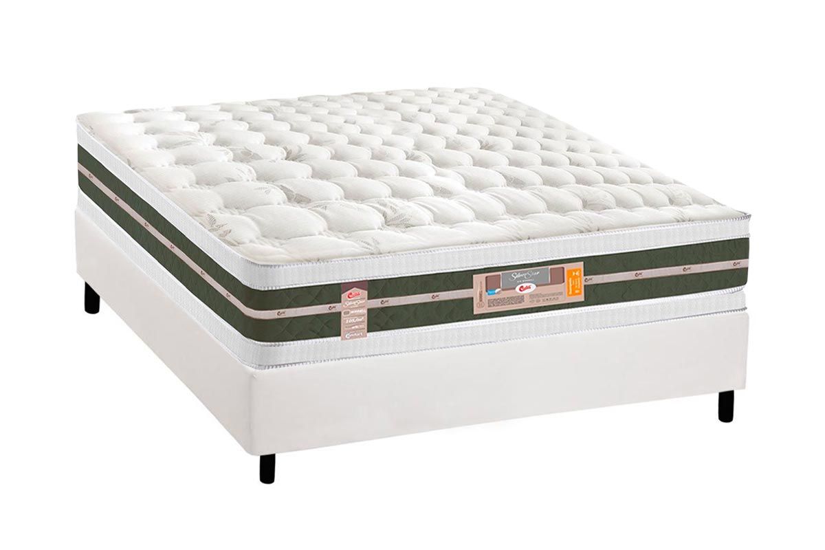 Cama Box CRC +Colchão Molas Silver Star Castor