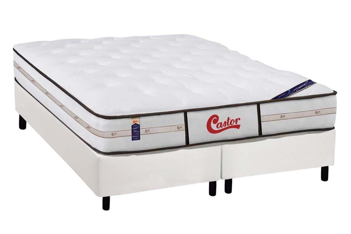 Cama Box CRC +Colchão Molas Class Castor