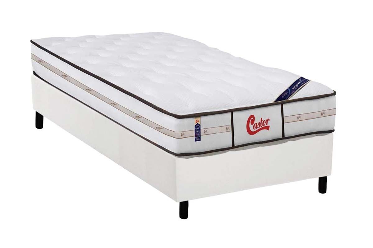 Cama Box CRC +Colchão Molas Class Castor