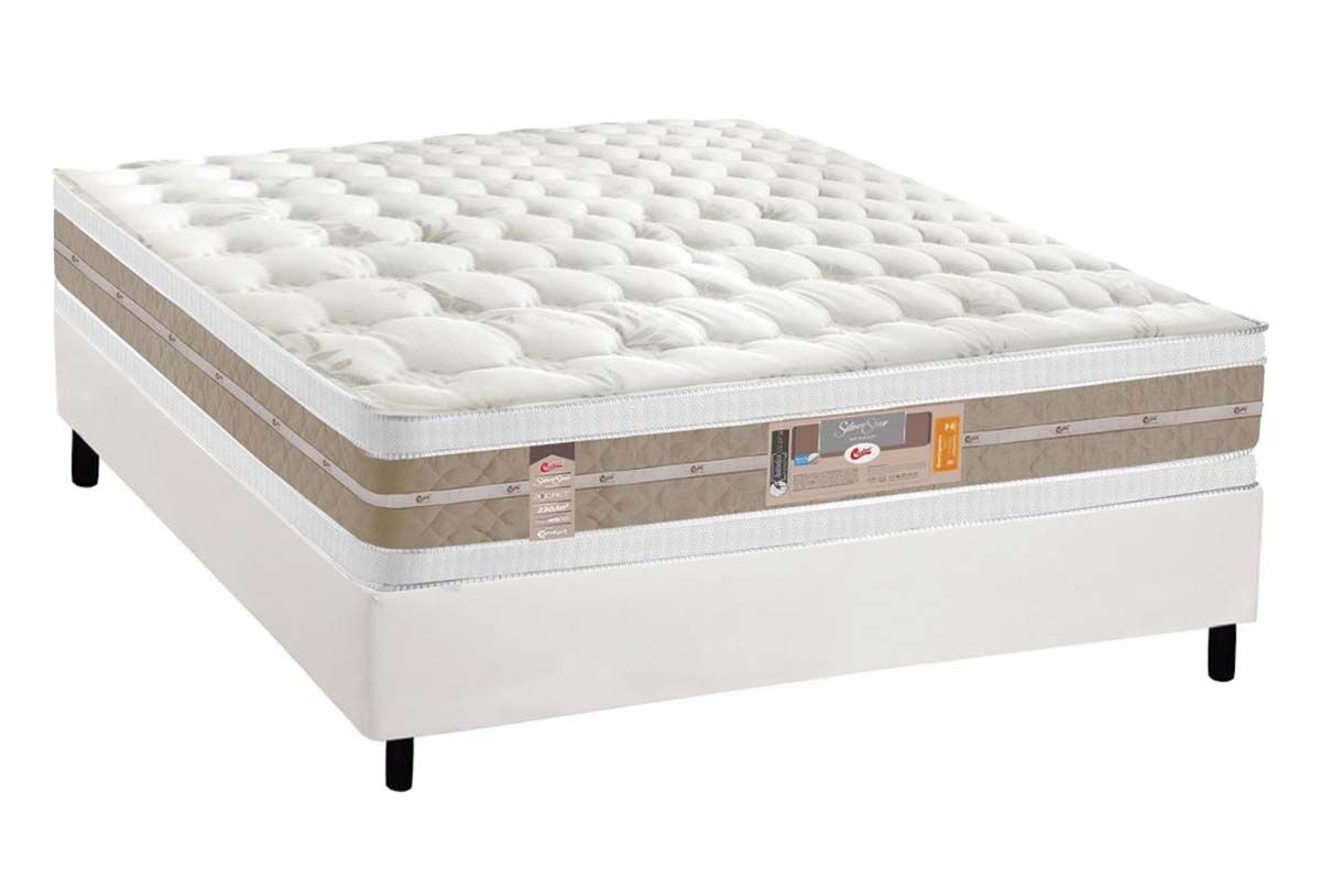 Cama Box CRC +Colchão Molas Silver Star Castor