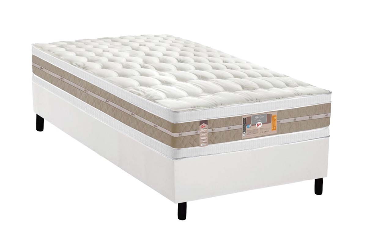 Cama Box CRC +Colchão Molas Silver Star Castor