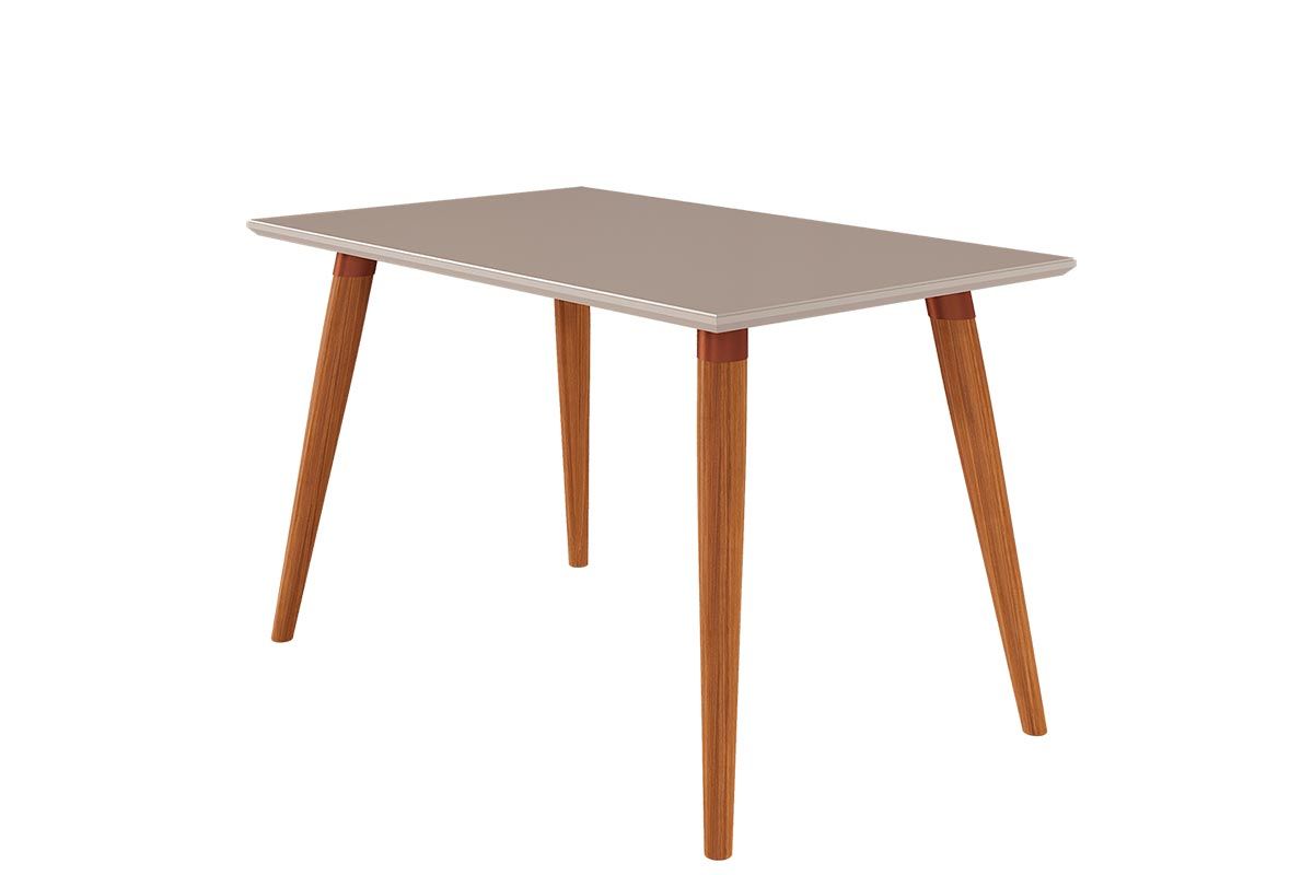Sala Jantar Mesa Adele Madeira Maciça Tampo Madeirado c/ Vidro 130x80cm e 4 Cadeiras Juliana - Cimol