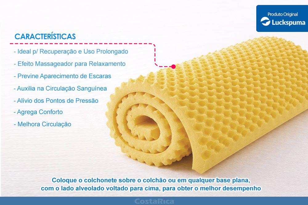 Colchonete D28 Caixa Ovo Anti Escaras Luckspuma Colchonete D28 Caixa Ovo Anti Escaras Luckspuma