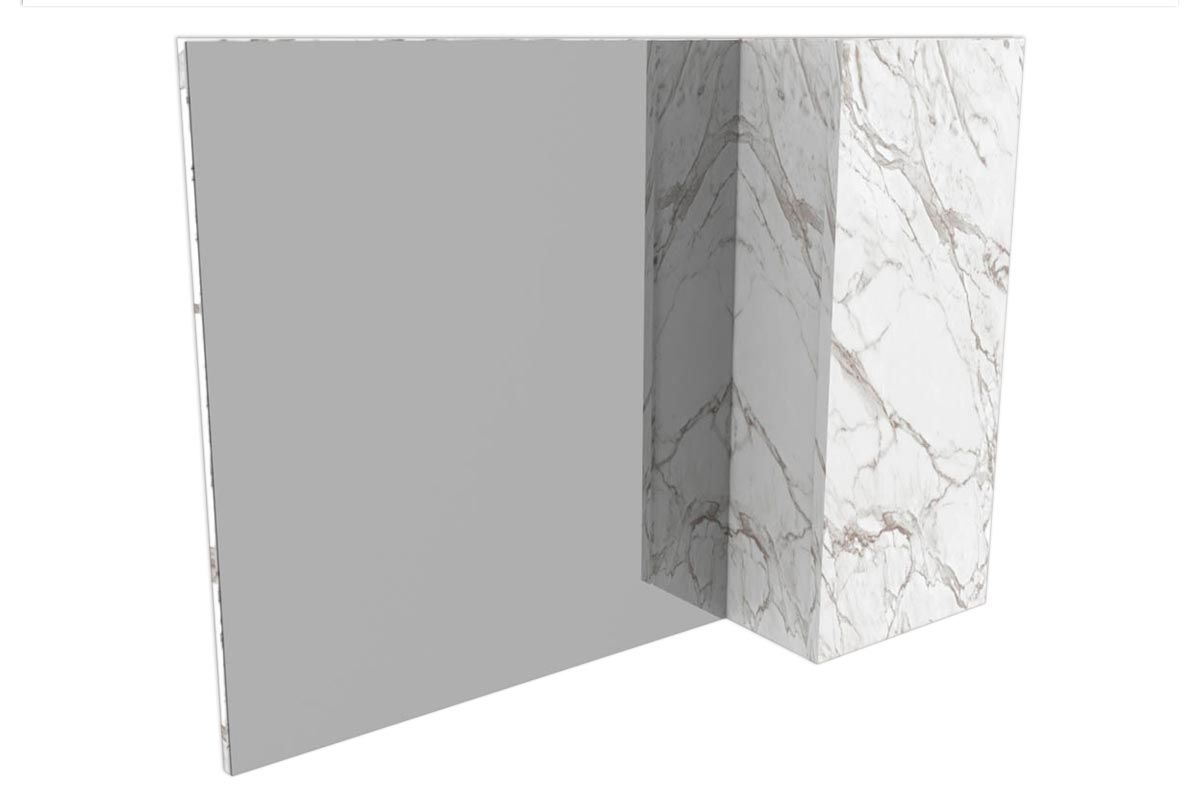 Armário de Banheiro c/Espelho BN3602 1 Porta 80cm Tecno MobiliMármore Branco Armário de Banheiro c/Espelho BN3602 1 Porta 80cm Tecno MobiliMármore Branco