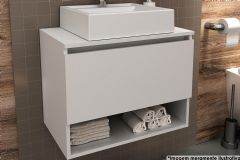 Gabinete Banheiro Suspenso BN3606 s/ Cuba c/1 Porta 60cm Tecno Mobili - Branco