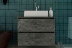 Gabinete Banheiro Suspenso BN3607 s/ Cuba c/2 Gavetas 60cm Tecno Mobili - Mármore Lunar