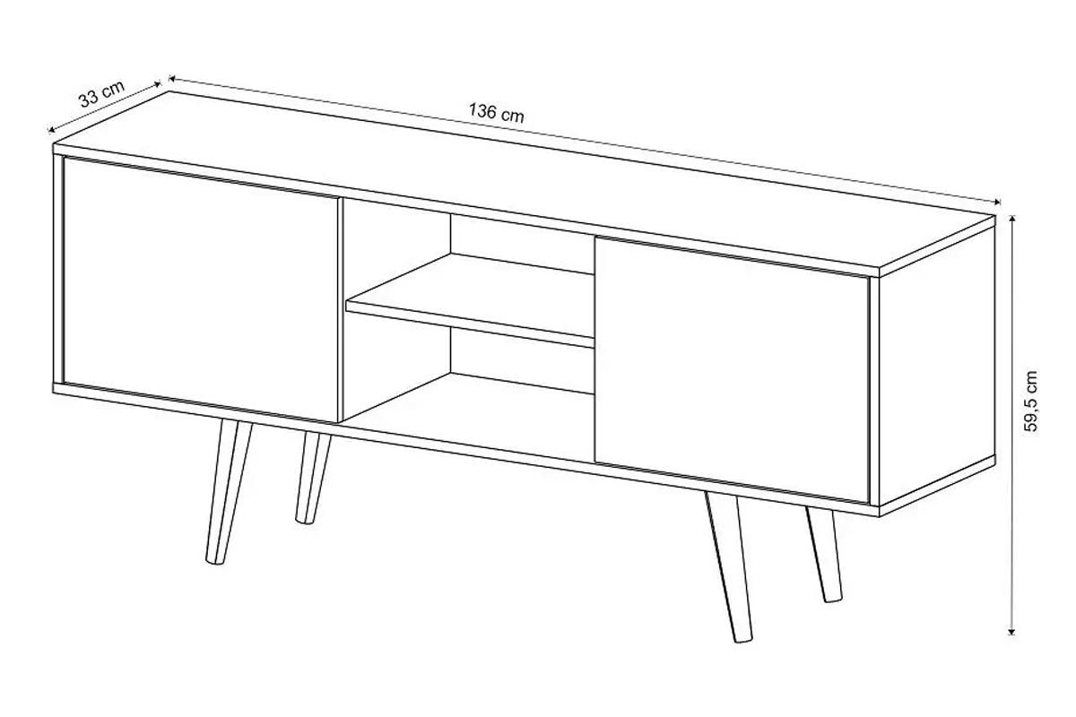 Rack Bancada p/ TV até 50 Pol R1464 c/Nicho e Pés 136cm Tecno Mobili