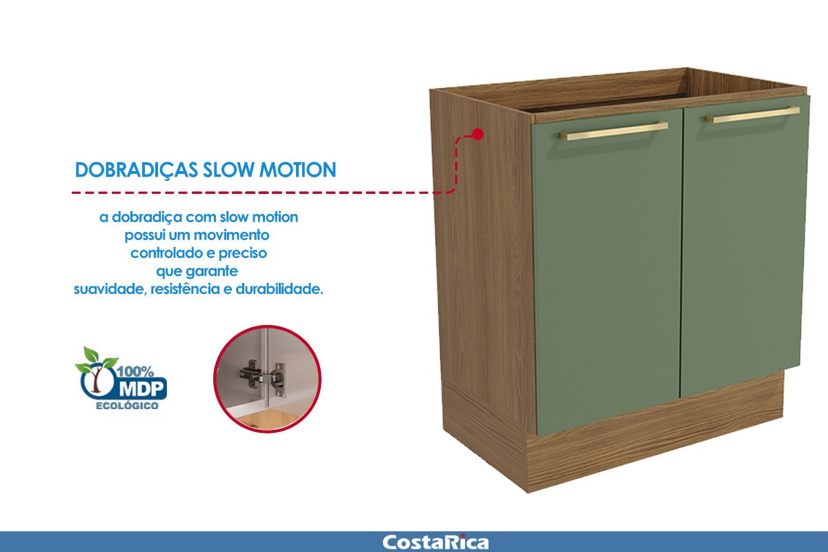 Balcão Cozinha Kappesberg Botanic M623 c/2 Portas s/Tampo 80cm Balcão Cozinha Kappesberg Botanic M623 c/2 Portas s/Tampo 80cm