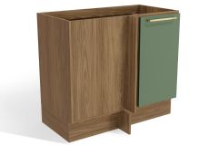 Balcão Cozinha Kappesberg Canto Botanic M625 c/1 Porta s/Tampo 98cm - Nogueira/Verde