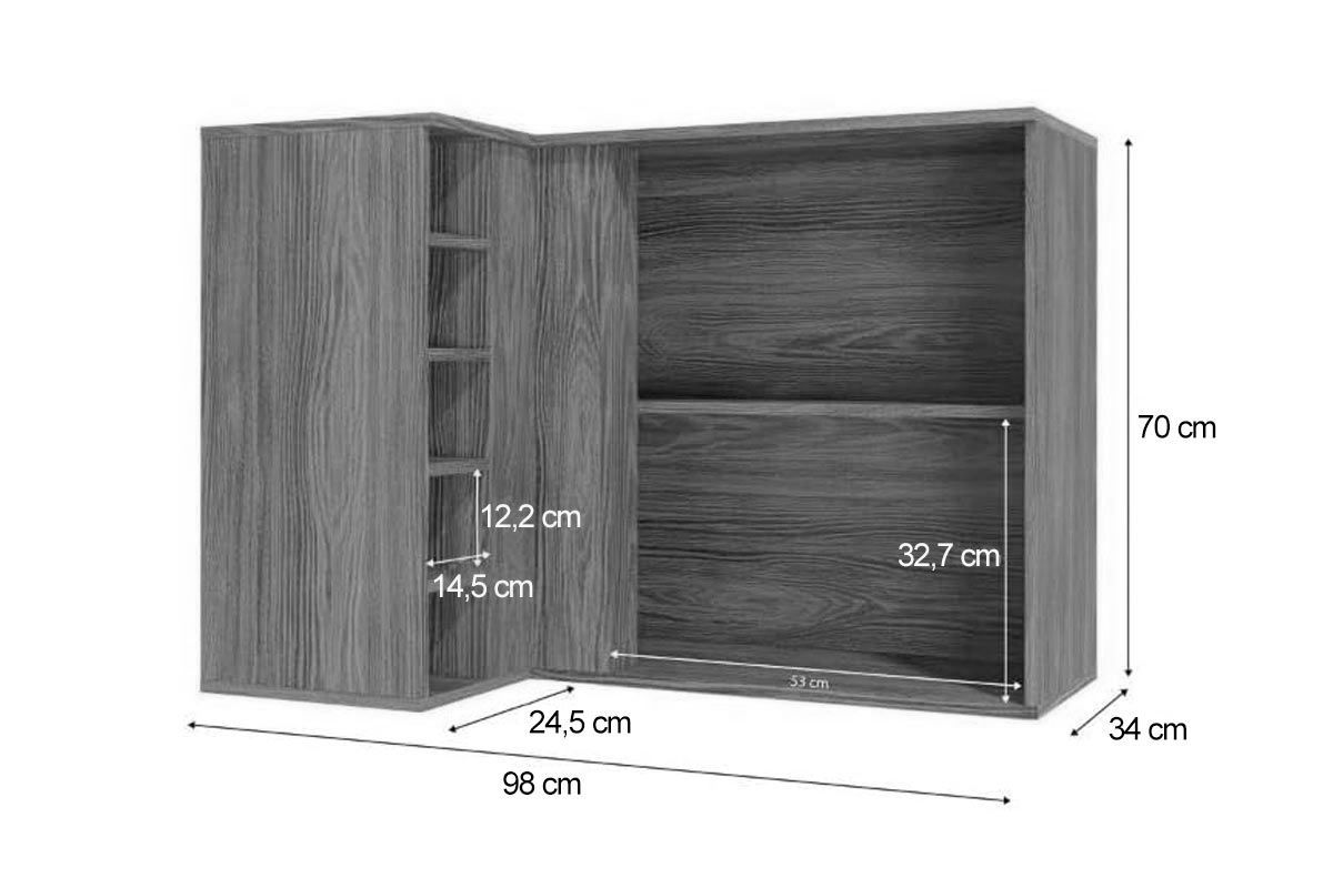 Armário Aéreo Cozinha Kappesberg Canto Botanic M636 c/1 Porta 98cm