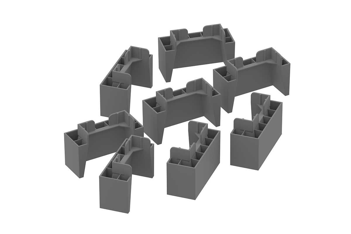 Multiuso Cozinha Henn Kit c/8 Pés PVC p/ Balcão de CozinhaCinza Multiuso Cozinha Henn Kit c/8 Pés PVC p/ Balcão de CozinhaCinza