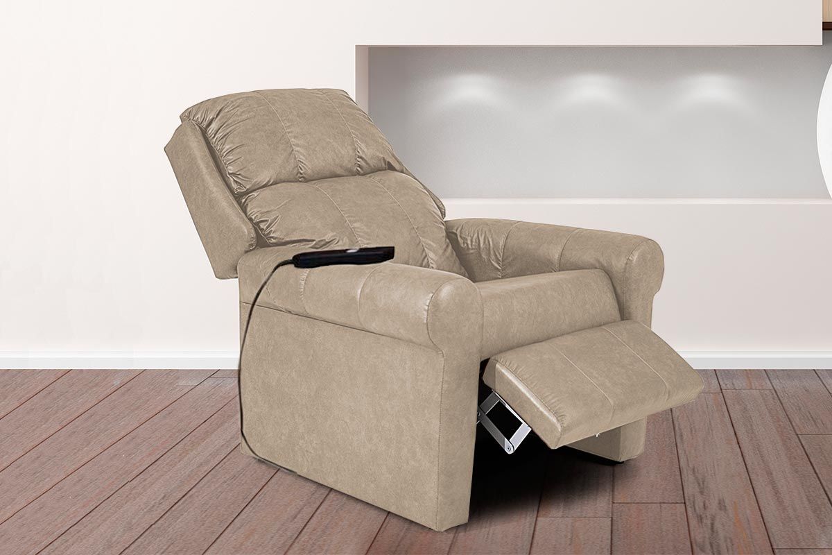 Poltrona Reclinável p/ Sala c/Massagem MH 1216 Two Way HervalCorano Bege